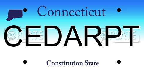CEDARPT Connecticut License Plate