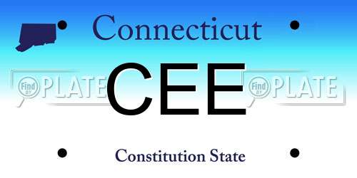 CEE Connecticut License Plate