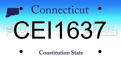 CEI1637 Connecticut License Plate