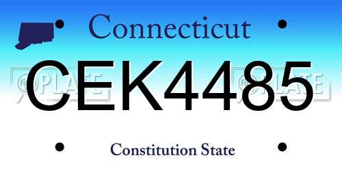 CEK4485 Connecticut License Plate