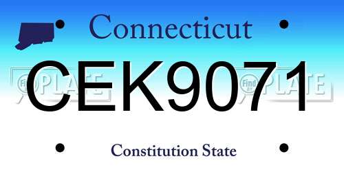 CEK9071 Connecticut License Plate