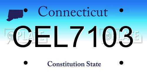 CEL7103 Connecticut License Plate