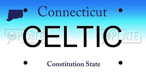 CELTIC Connecticut License Plate