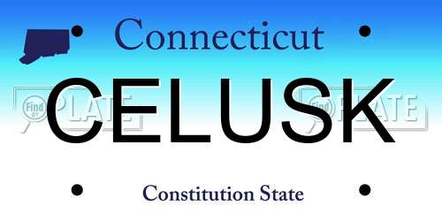 CELUSK Connecticut License Plate