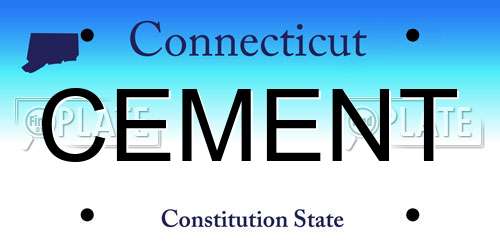 CEMENT Connecticut License Plate