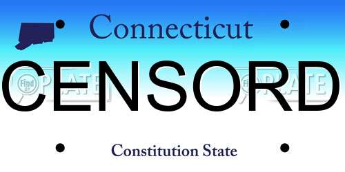 CENSORD Connecticut License Plate
