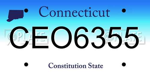 CEO6355 Connecticut License Plate