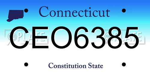 CEO6385 Connecticut License Plate