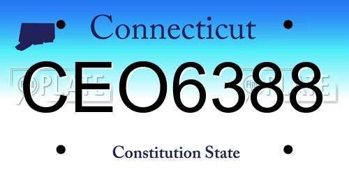 CEO6388 Connecticut License Plate