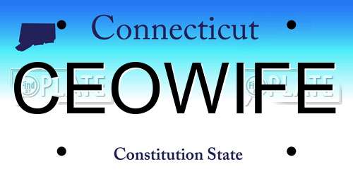 CEOWIFE Connecticut License Plate