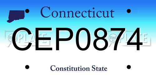 CEP0874 Connecticut License Plate