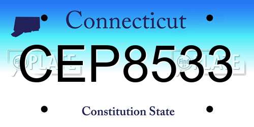 CEP8533 Connecticut License Plate