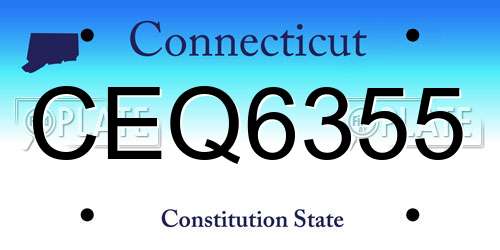 CEQ6355 Connecticut License Plate