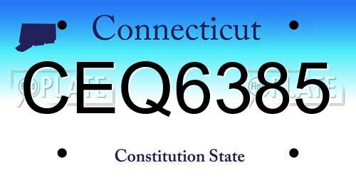 CEQ6385 Connecticut License Plate