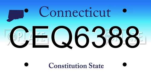 CEQ6388 Connecticut License Plate