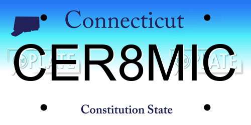 CER8MIC Connecticut License Plate
