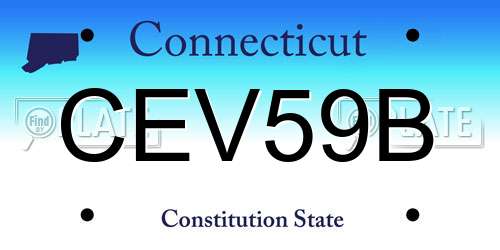 CEV59B Connecticut License Plate