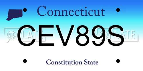 CEV89S Connecticut License Plate