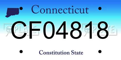 CF04818 Connecticut License Plate