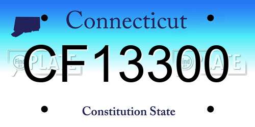 CF13300 Connecticut License Plate