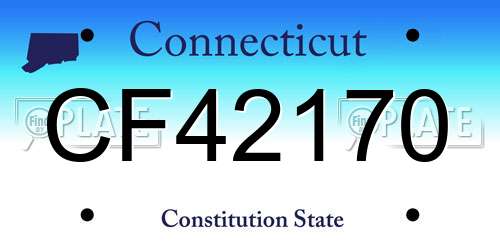 CF42170 Connecticut License Plate