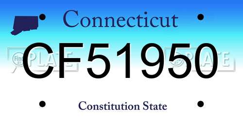 CF51950 Connecticut License Plate
