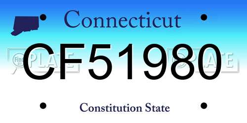 CF51980 Connecticut License Plate