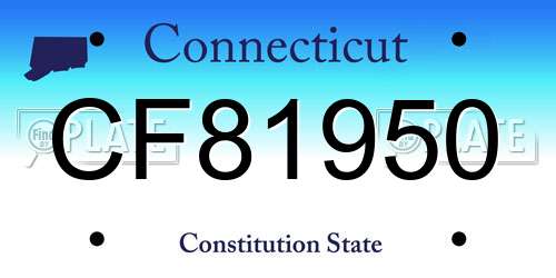 CF81950 Connecticut License Plate