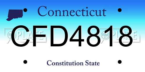 CFD4818 Connecticut License Plate