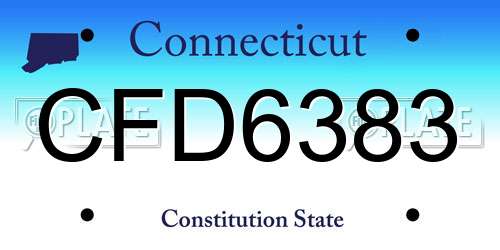 CFD6383 Connecticut License Plate