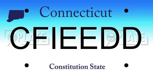 CFIEEDD Connecticut License Plate