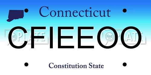 CFIEEOO Connecticut License Plate