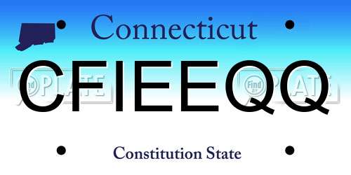 CFIEEQQ Connecticut License Plate