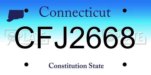 CFJ2668 Connecticut License Plate