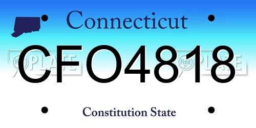CFO4818 Connecticut License Plate