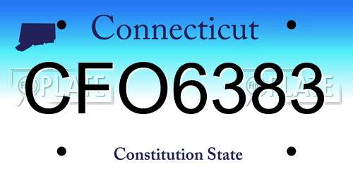 CFO6383 Connecticut License Plate