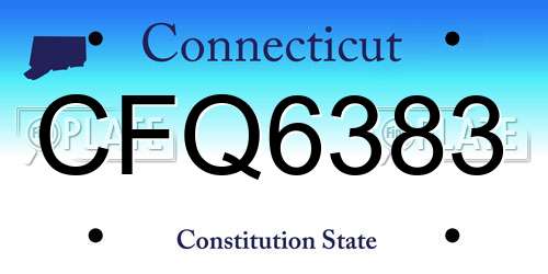 CFQ6383 Connecticut License Plate