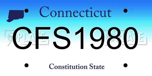 CFS1980 Connecticut License Plate
