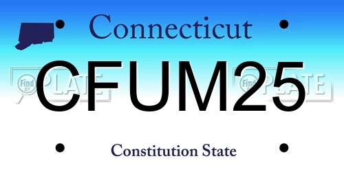 CFUM25 Connecticut License Plate