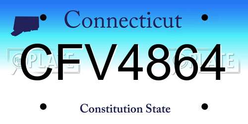 CFV4864 Connecticut License Plate