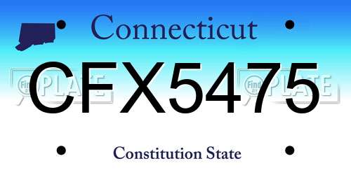 CFX5475 Connecticut License Plate