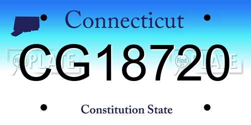 CG18720 Connecticut License Plate