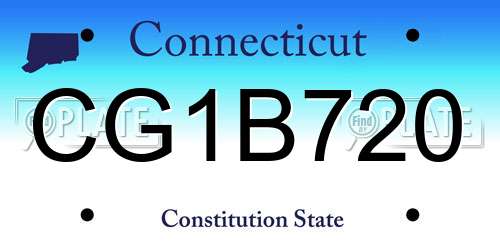 CG1B720 Connecticut License Plate