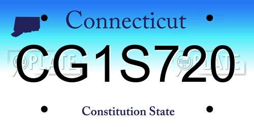 CG1S720 Connecticut License Plate