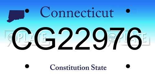 CG22976 Connecticut License Plate