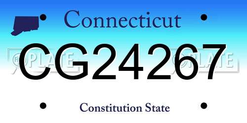 CG24267 Connecticut License Plate