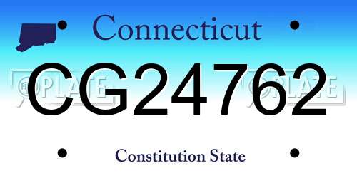 CG24762 Connecticut License Plate
