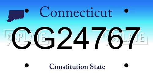 CG24767 Connecticut License Plate