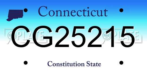 CG25215 Connecticut License Plate