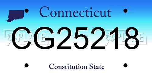 CG25218 Connecticut License Plate